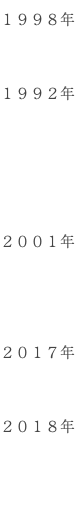 １９９８年 １９９２年 ２００１年 ２０１７年 ２０１８年 